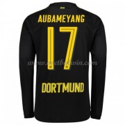 Bundesliga Voetbalshirts BVB Borussia Dortmund 2017-18 Pierre Aubameyang 17 Uitshirt Lange Mouw